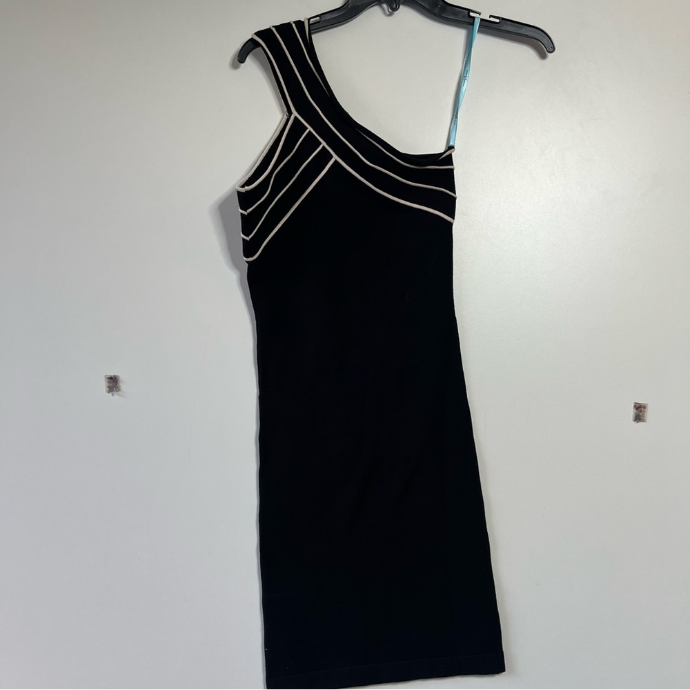 Marciano one shoulder bodycon black mini dress - Picture 5 of 5